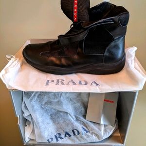 Prada Leather High-Tops with straps and buckles